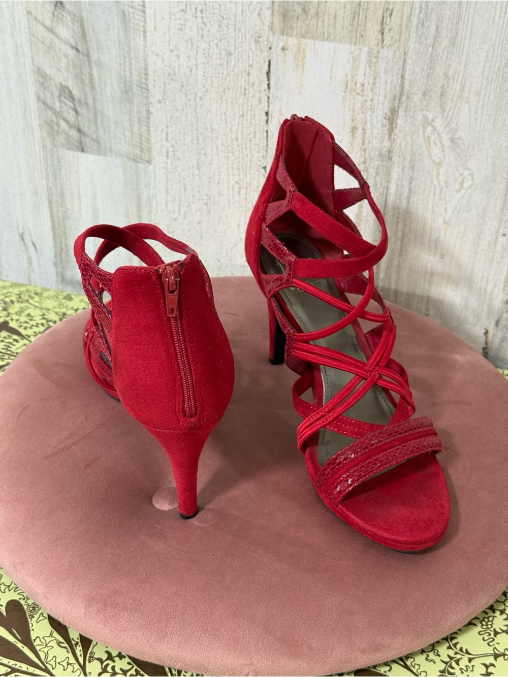 Impo Red Strappy 4” High Heels - Picture 3 of 12